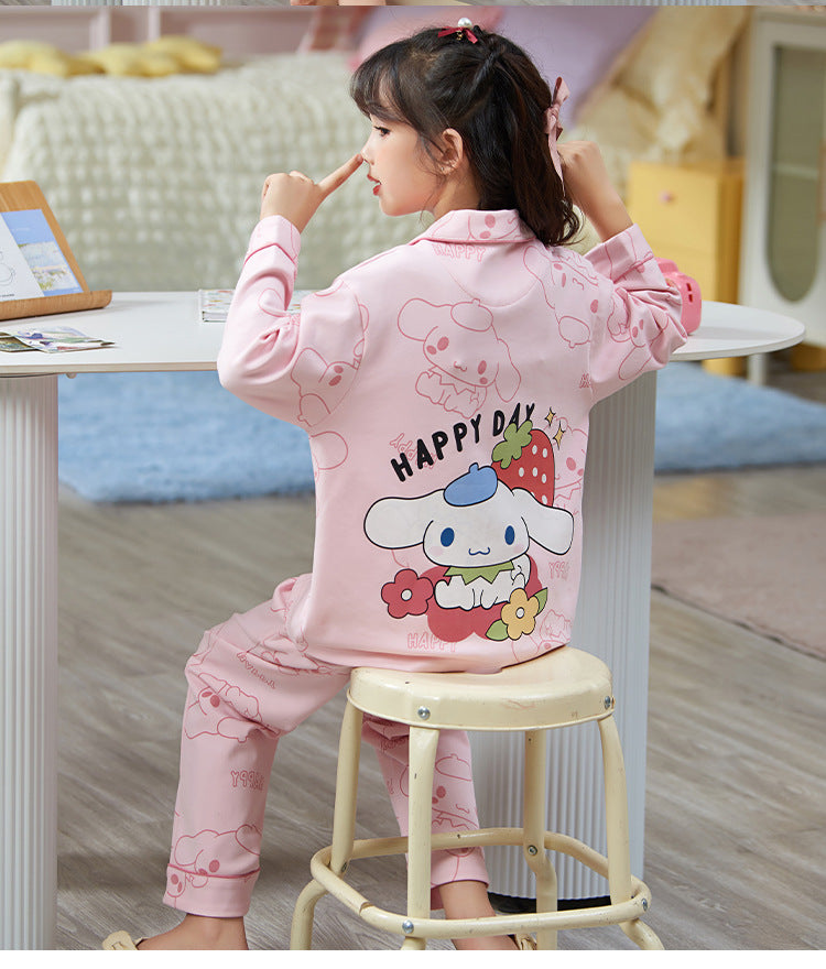 Cubs Lane pure cotton long-sleeved thin suits little girls big children summer home clothes