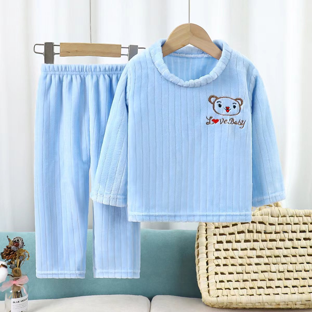 Cubs Lane home clothes boys and girls warm pajamas set cartoon print