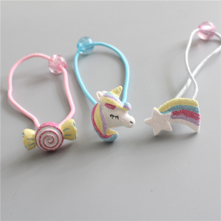 Cubs Lane headwear unicorn rainbow candy hair rope rubber band hair ring