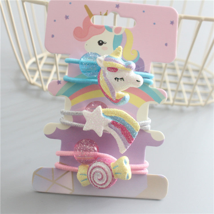 Cubs Lane headwear unicorn rainbow candy hair rope rubber band hair ring