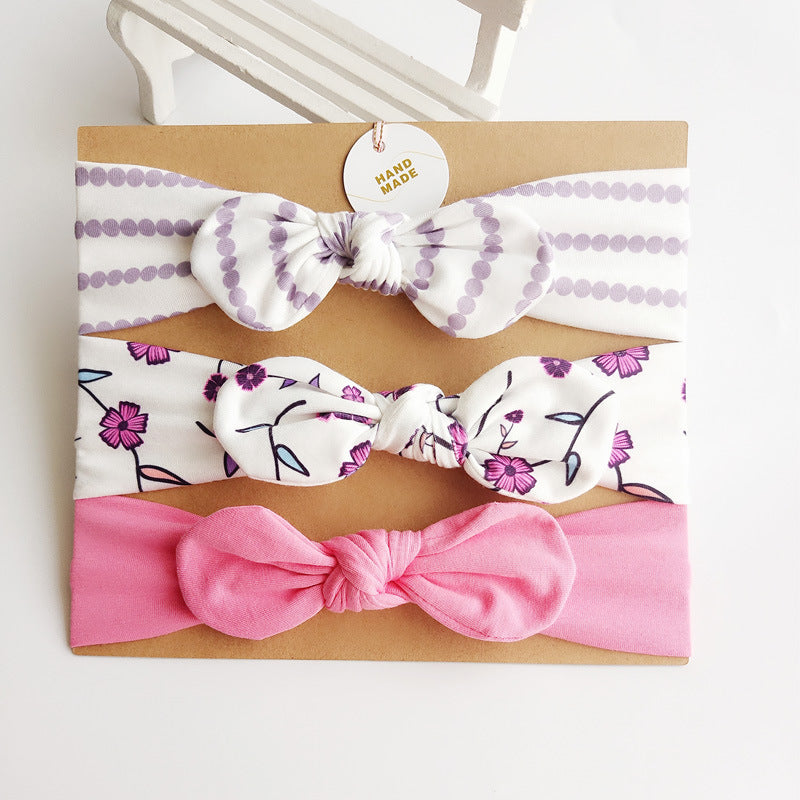 Cubs Lane pure cotton bow hairband card set three soft elastic headband factory store