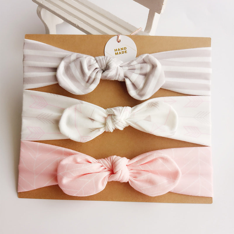 Cubs Lane pure cotton bow hairband card set three soft elastic headband factory store