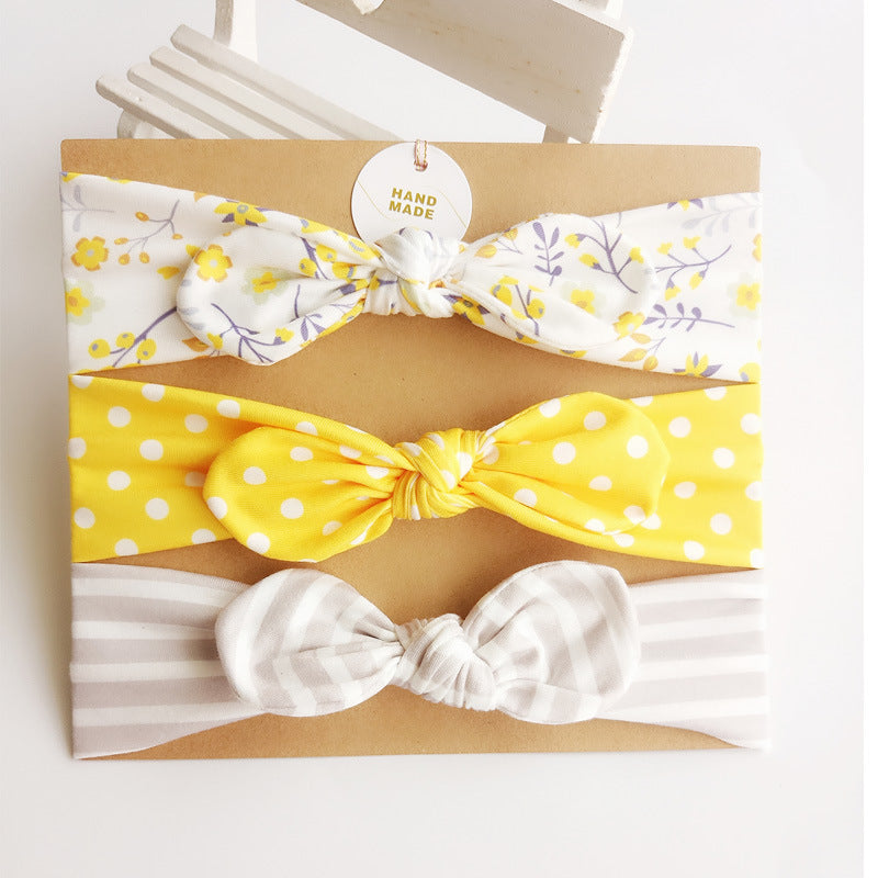 Cubs Lane pure cotton bow hairband card set three soft elastic headband factory store