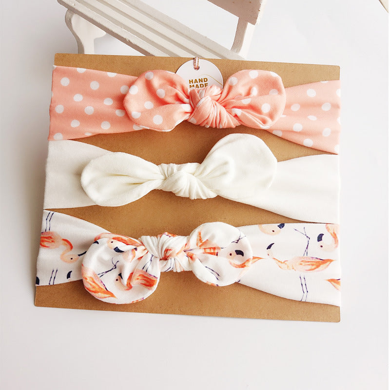 Cubs Lane pure cotton bow hairband card set three soft elastic headband factory store