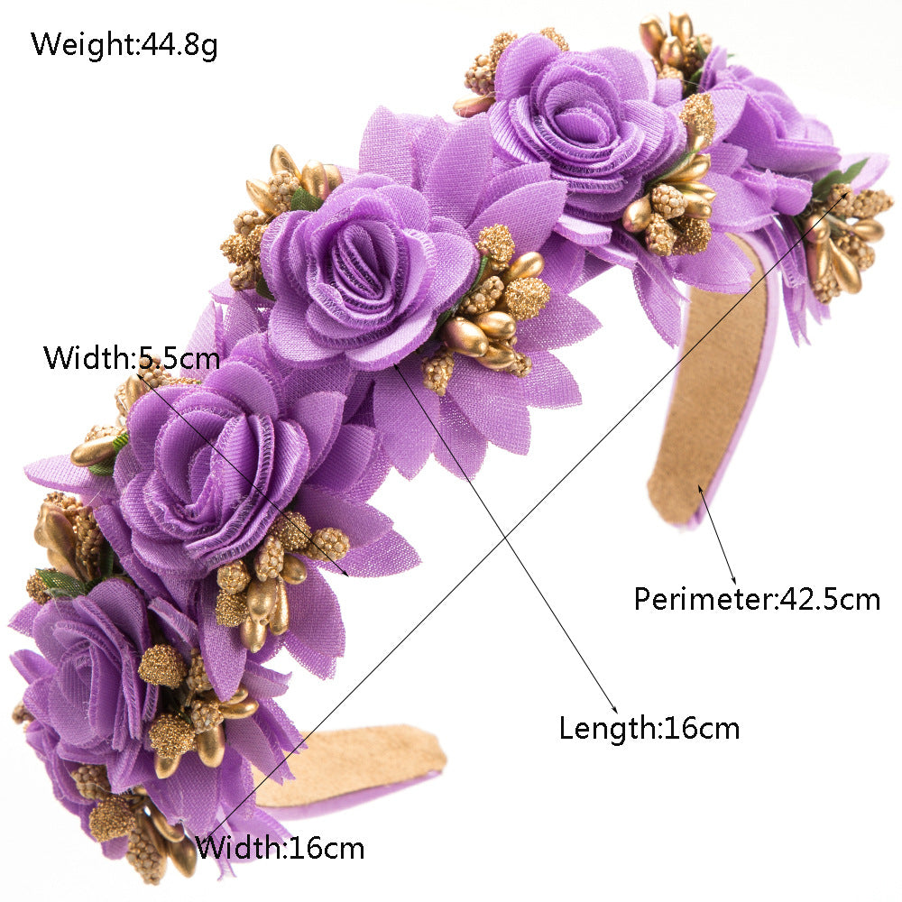 Cubs Lane flower headband personality fashionable sweet street shooting flower hair