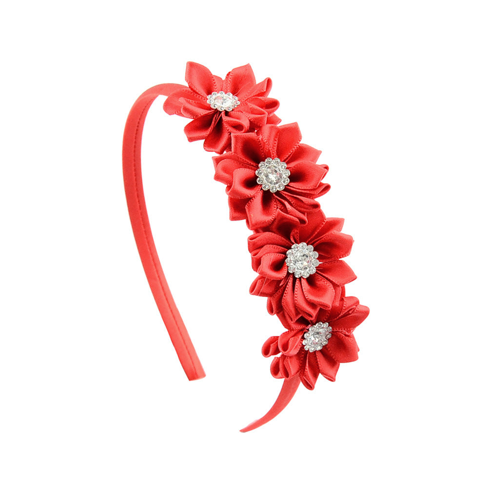 Cubs Lane children's headband wholesale 4 diamond-studded multi-angle flower handmade flower headband