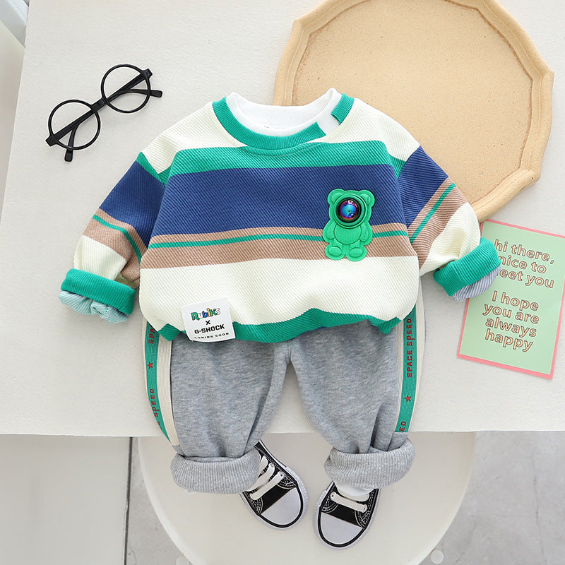 Cubs Lane Boys spring sweatshirt sports suit stripes