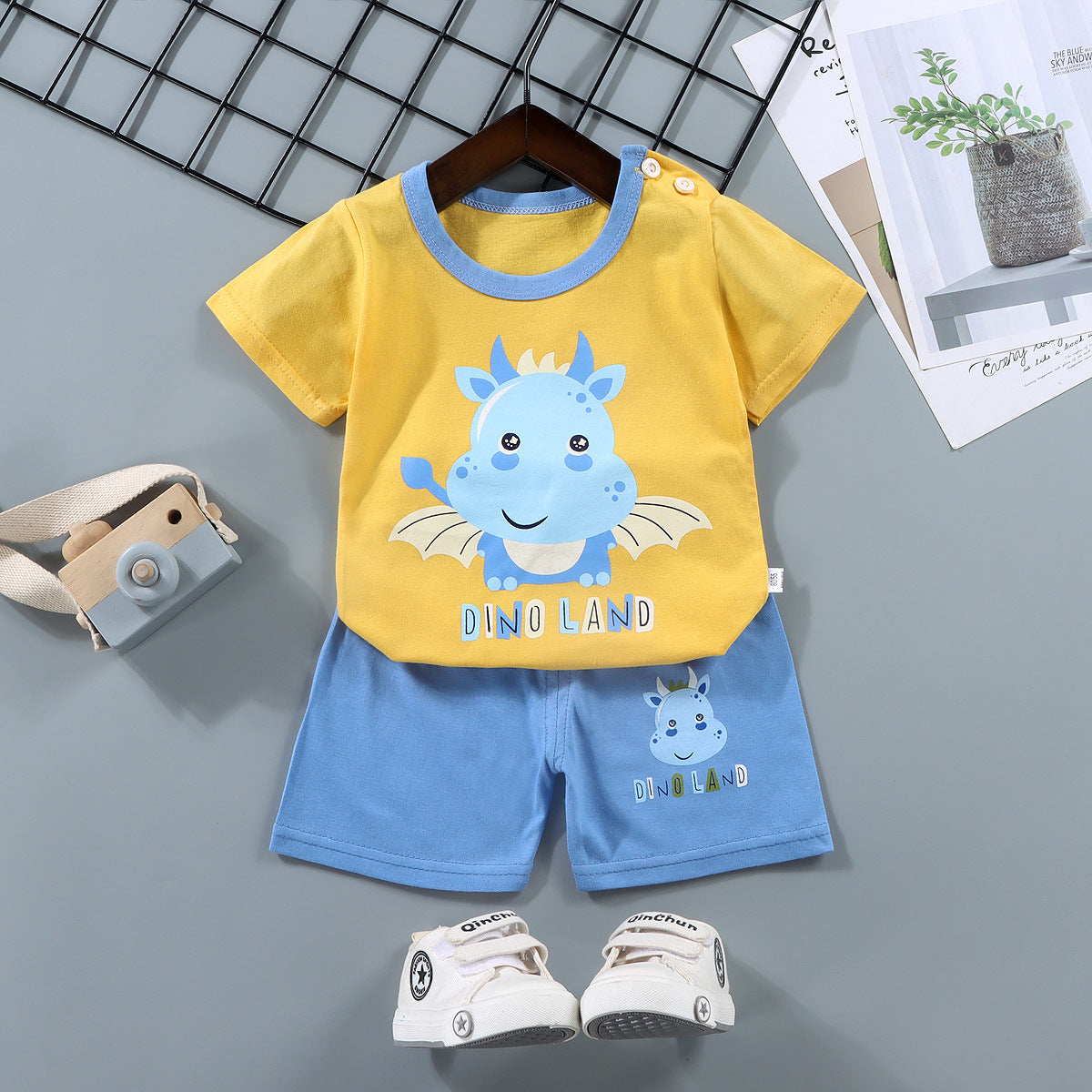 Cubs Lane Children's short-sleeved suit pure cotton boy T-shirt baby summer