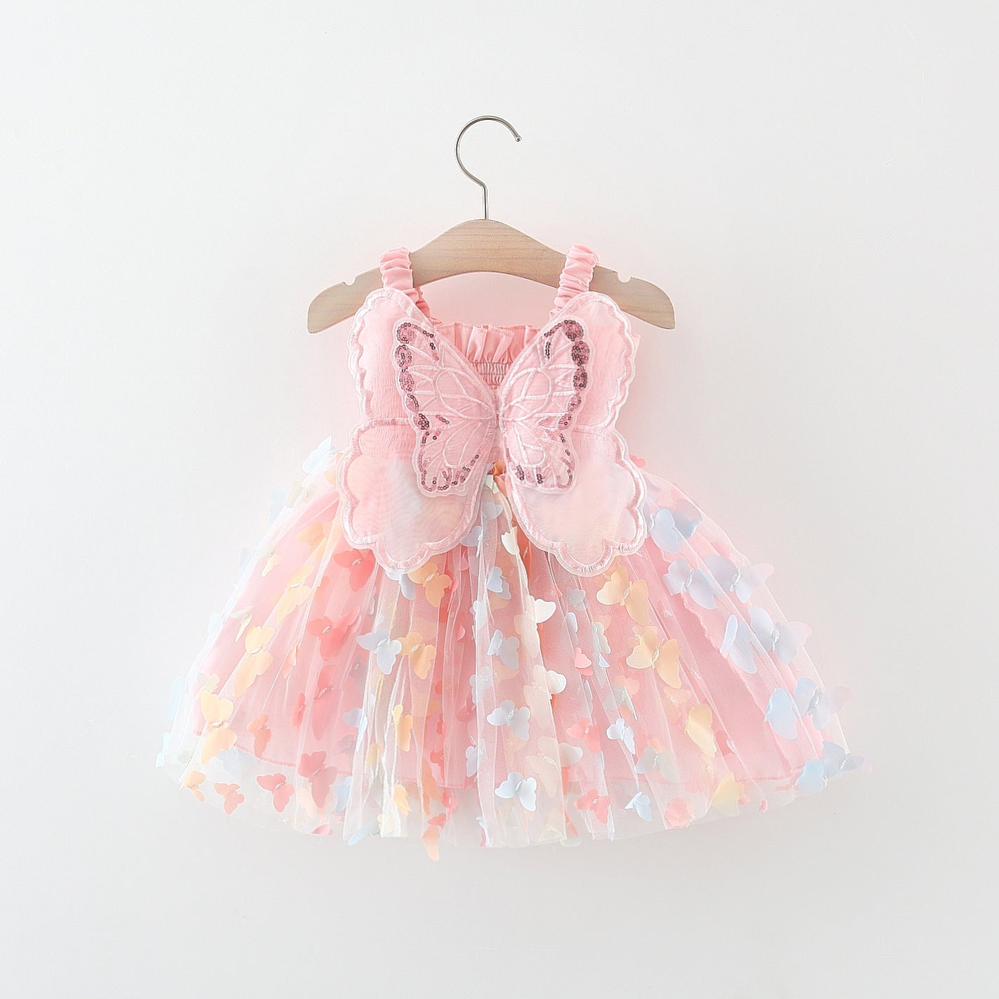 Cubs Lane baby girl sling mesh dress three-dimensional butterfly princess dress