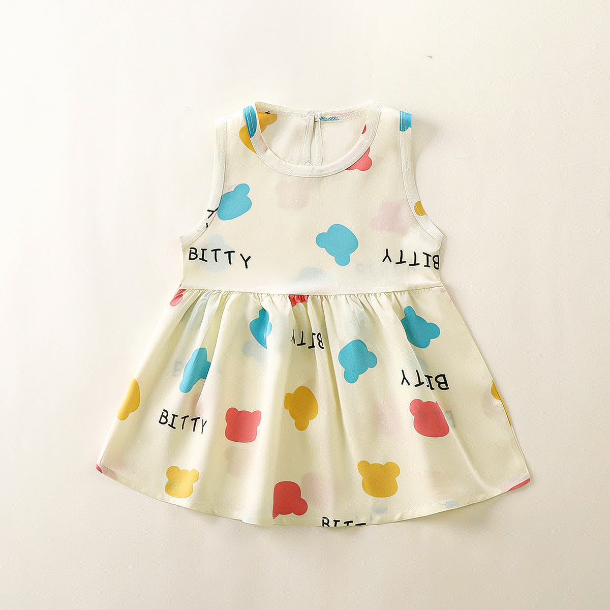 Cubs Lane Girls princess dress summer cotton silk vest skirt baby girl Western-style suspender skirt