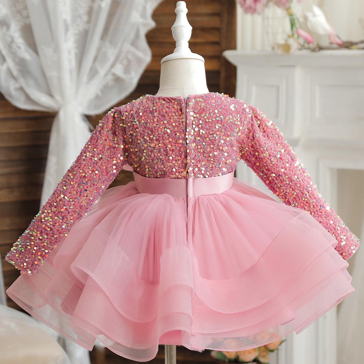 Cubs Lane Party Wear Pink Color Dress For Girls