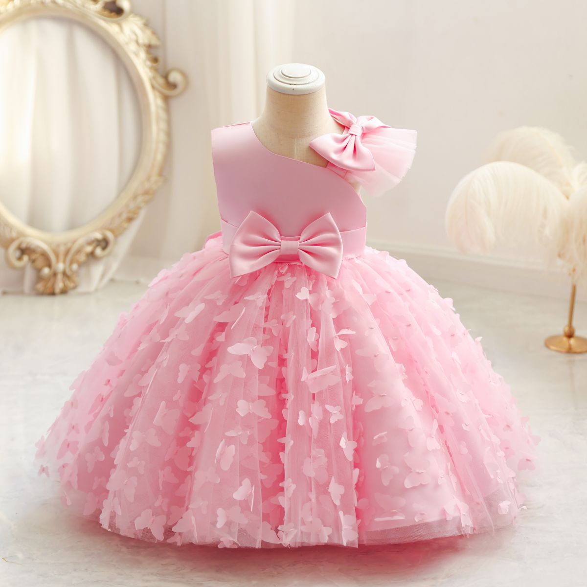 Cubs Lane Party Wear Pink Color Dress For Girls