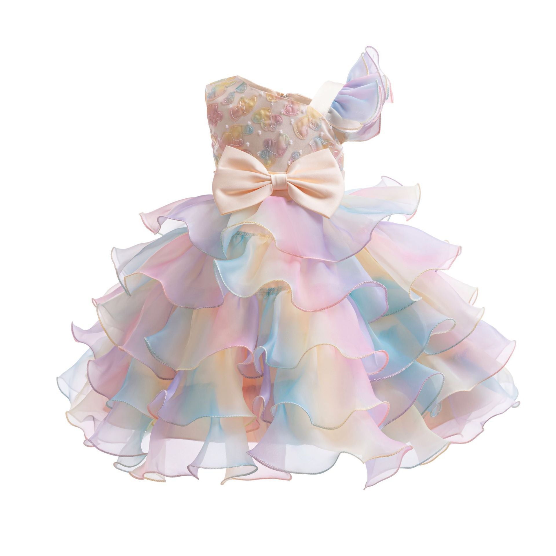 Cubs Lane Party Wear Multi  Color Dress For Girls