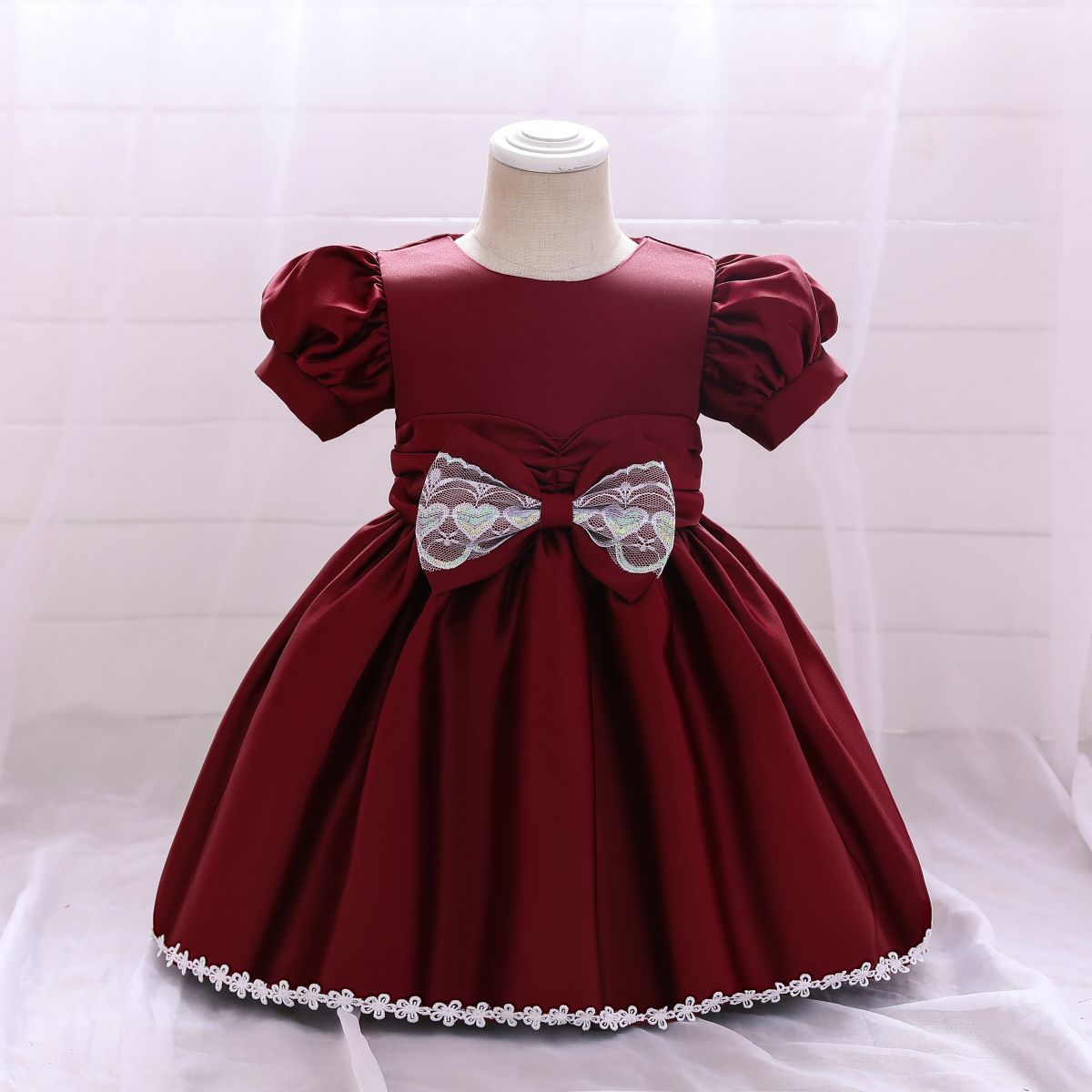 Cubs Lane Party Wear Marron Dress For Girls