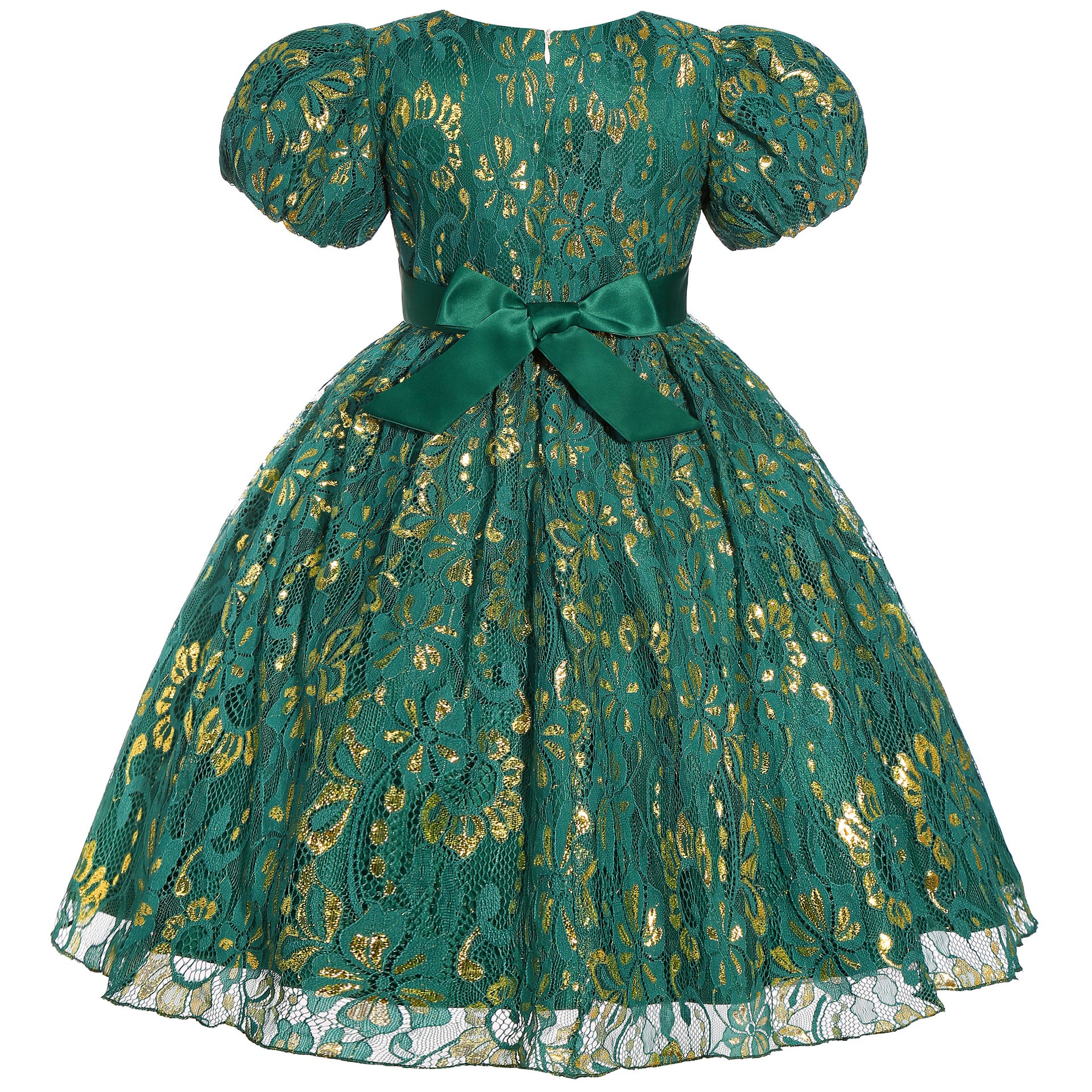 Cubs Lane Party Wear Green  Dress For Girls