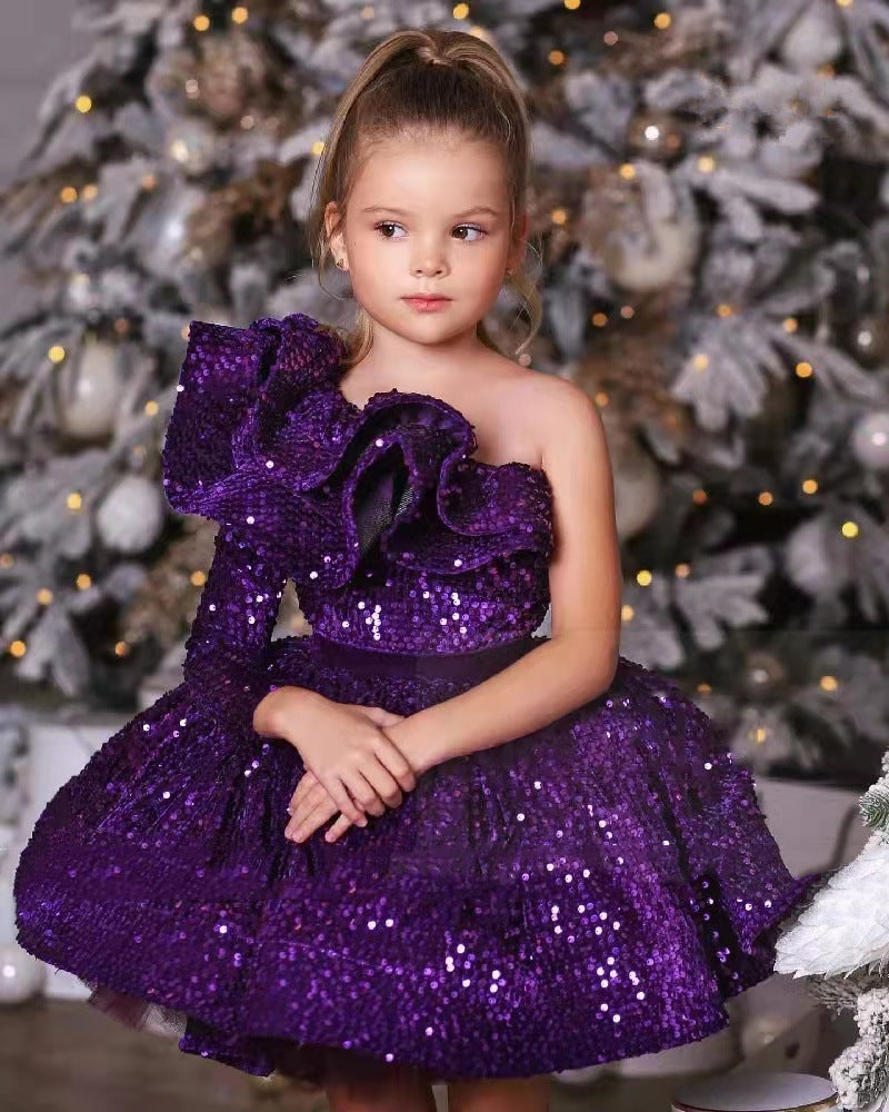 Cubs Lane Party Wear Purple Color  Dress For Girls