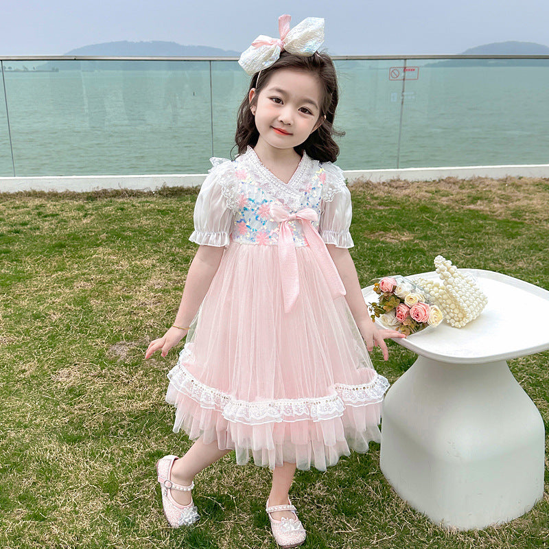 Cubs Lane Party Wear Pink Color  Dress For Girls