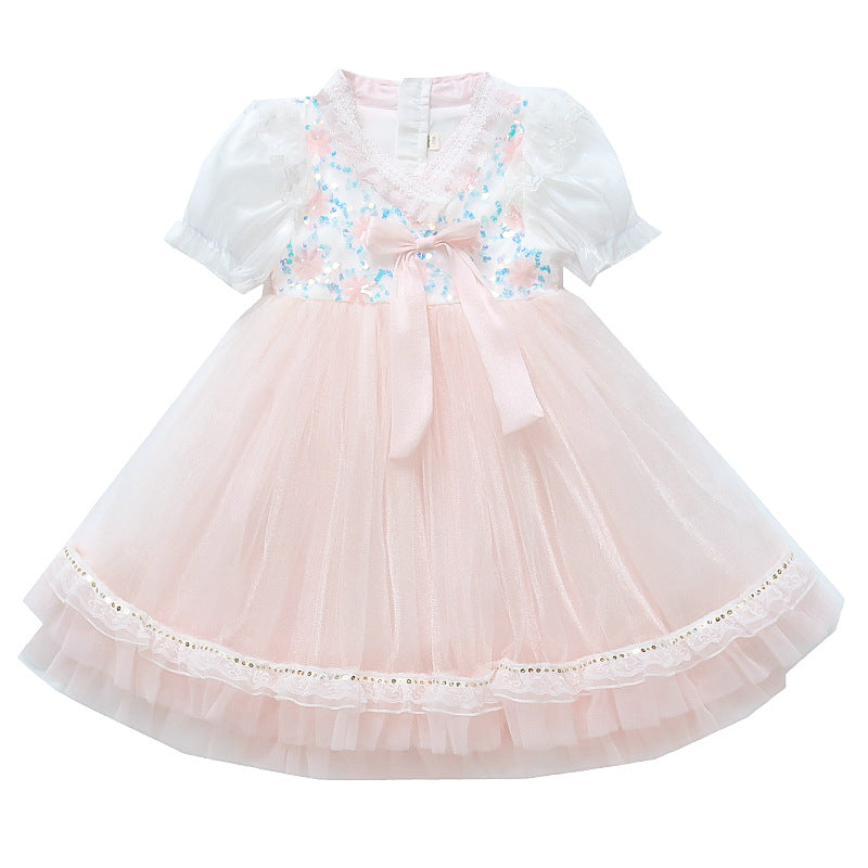 Cubs Lane Party Wear Pink Color  Dress For Girls