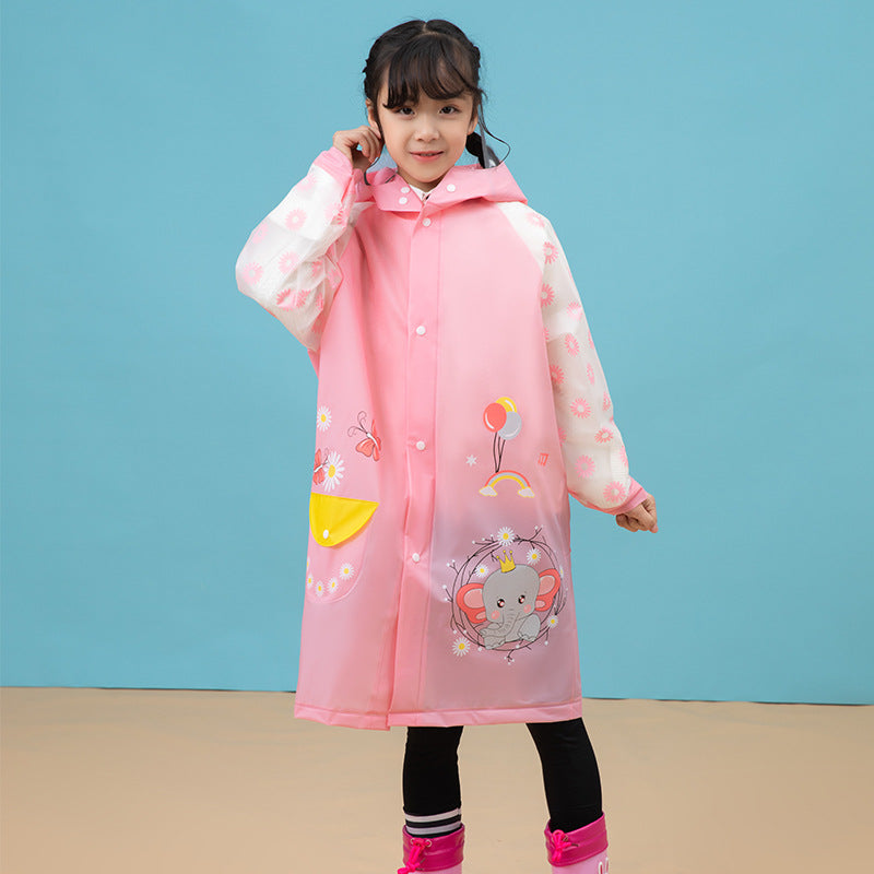 Cubs Lane Pink Cartoon Print Full-Sleeve Raincoat