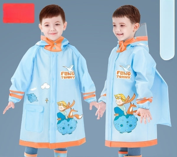 Cubs Lane Blue Cartoon Print Full-Sleeve Raincoat