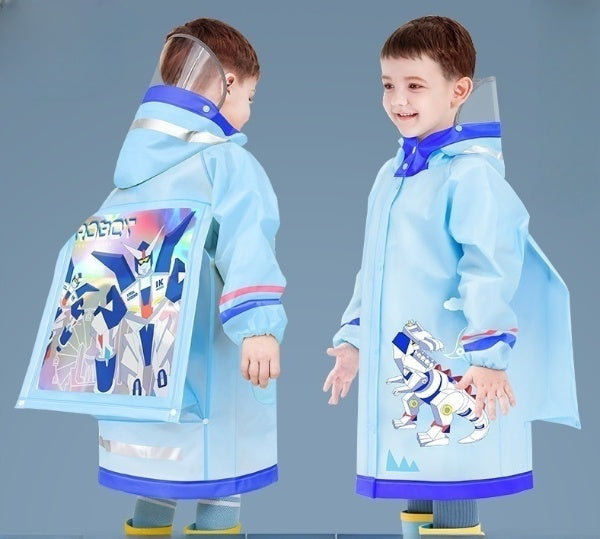 Cubs Lane Blue Cartoon Print Full-Sleeve Raincoat