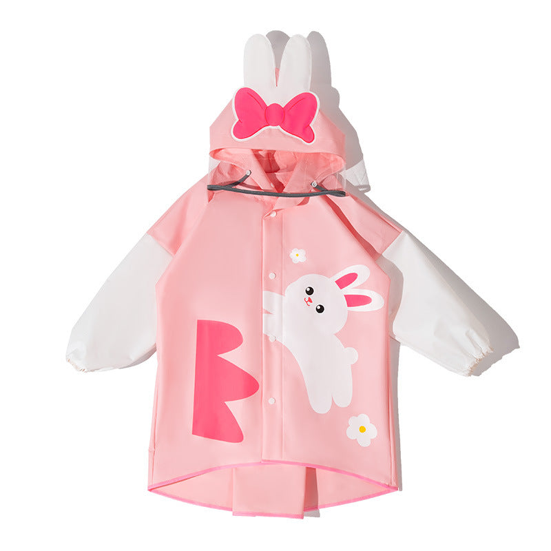 Cubs Lane Pink Cartoon Print Full-Sleeve Raincoat