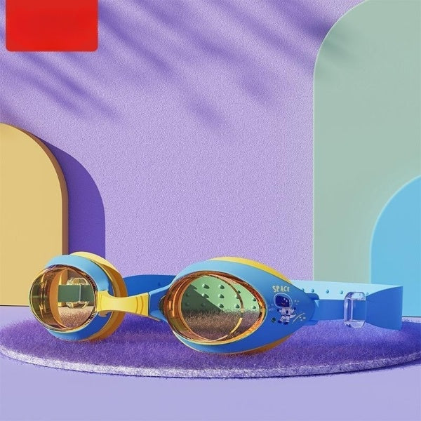 Cubs Lane Unisex Blue And Yellow Solid Swim Goggles