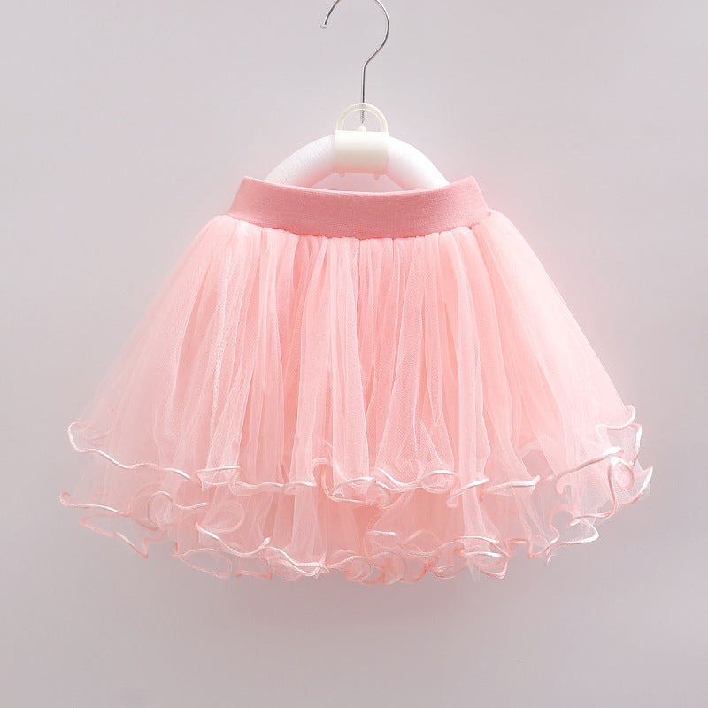 Cubs Lane Girls colorful pink skirt new style princess baby fluffy mesh skirt