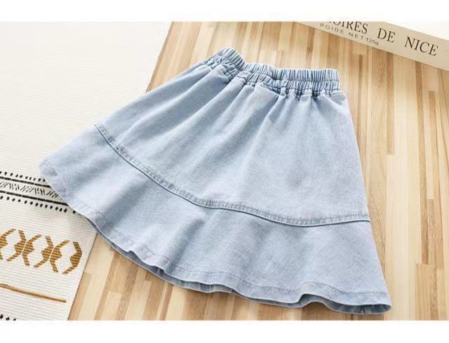 Cubs Lane Children's short skirt summer comfortable breathable denim skirt