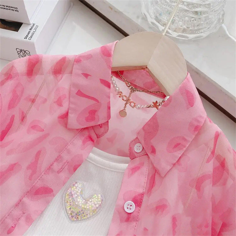 Cubs lane Pink Floral Print Blouse And Shorts Set