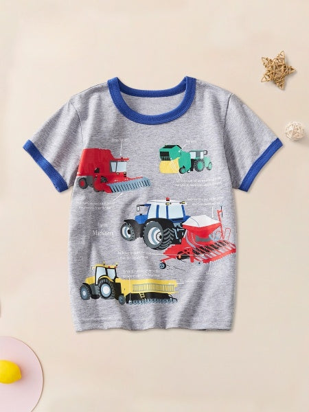 Cubs Lane short-sleeved boys' T-shirt cartoon car pattern