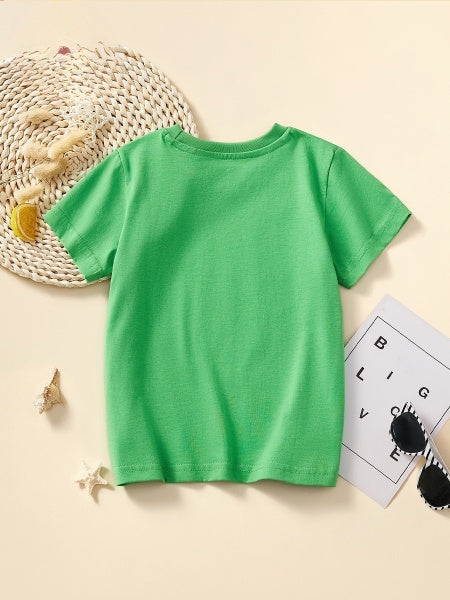 Cubs Lane children's green short-sleeved summer T-shirt boys round neck