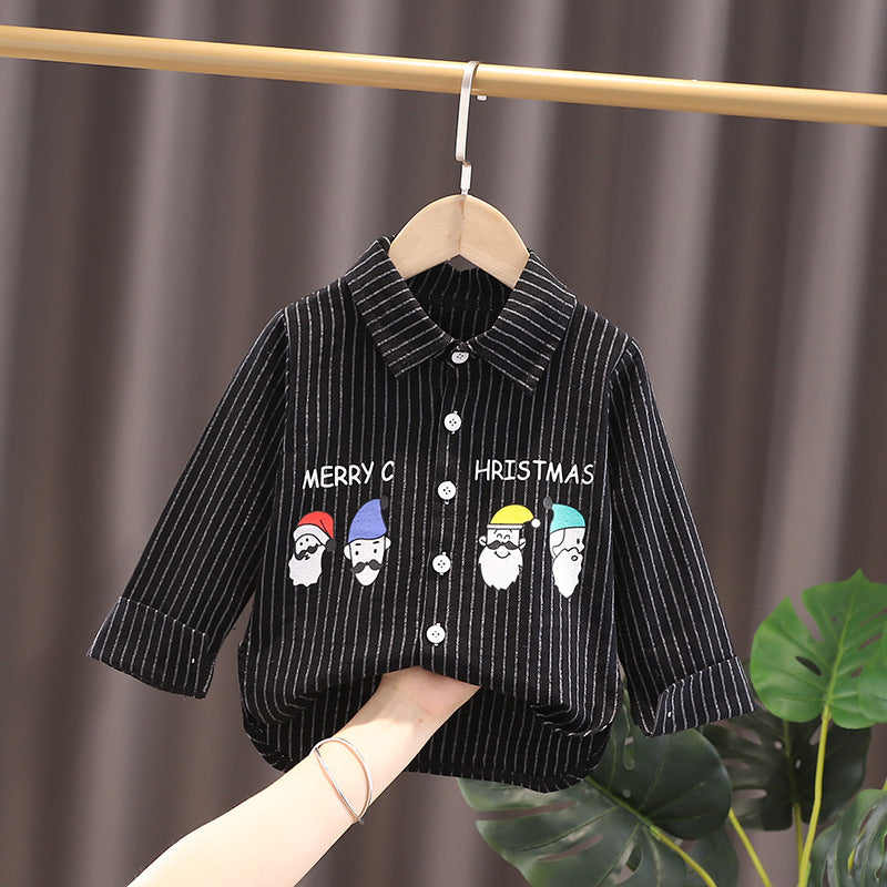 Cubs Lane Boys baby fashion vertical striped long-sleeved shirt infant