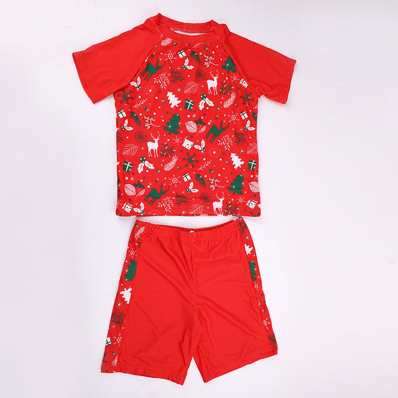 Cubs Lane  Swimsuit Christmas Cartoon Pattern Swimsuit