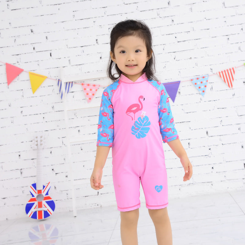 Cubs Lane Children's swimsuit girls one-piece toddler long-sleeved beach cartoon