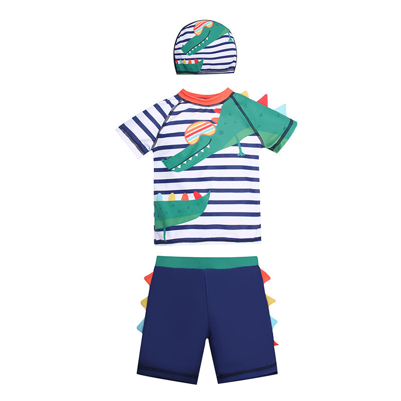 Cubs Lane Bubble Boy Cartoon Long Sleeve Split New Children's Swimsuit Boys Swimsuit