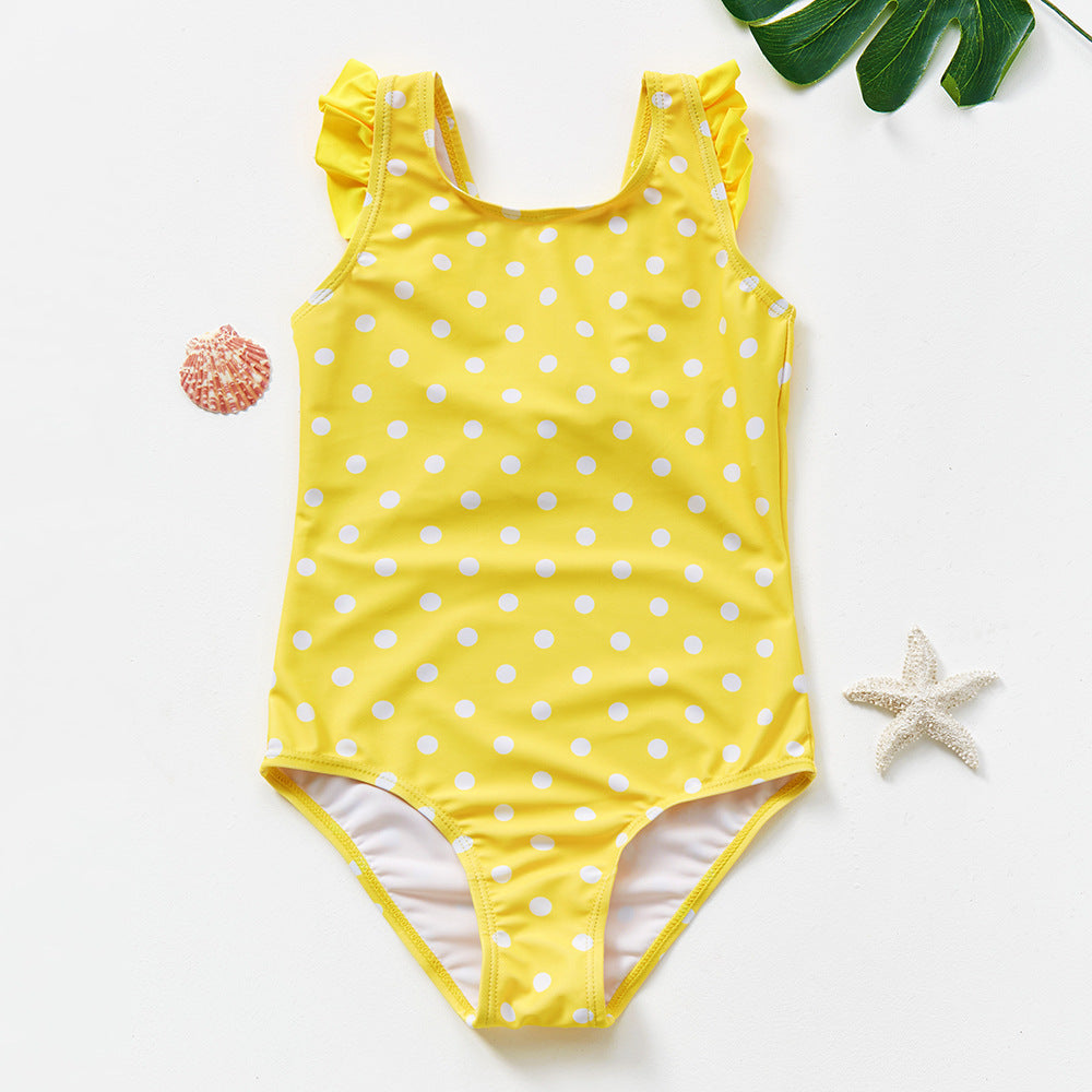 Cubs Lane  New girls swimsuit polka dot print small and medium children's