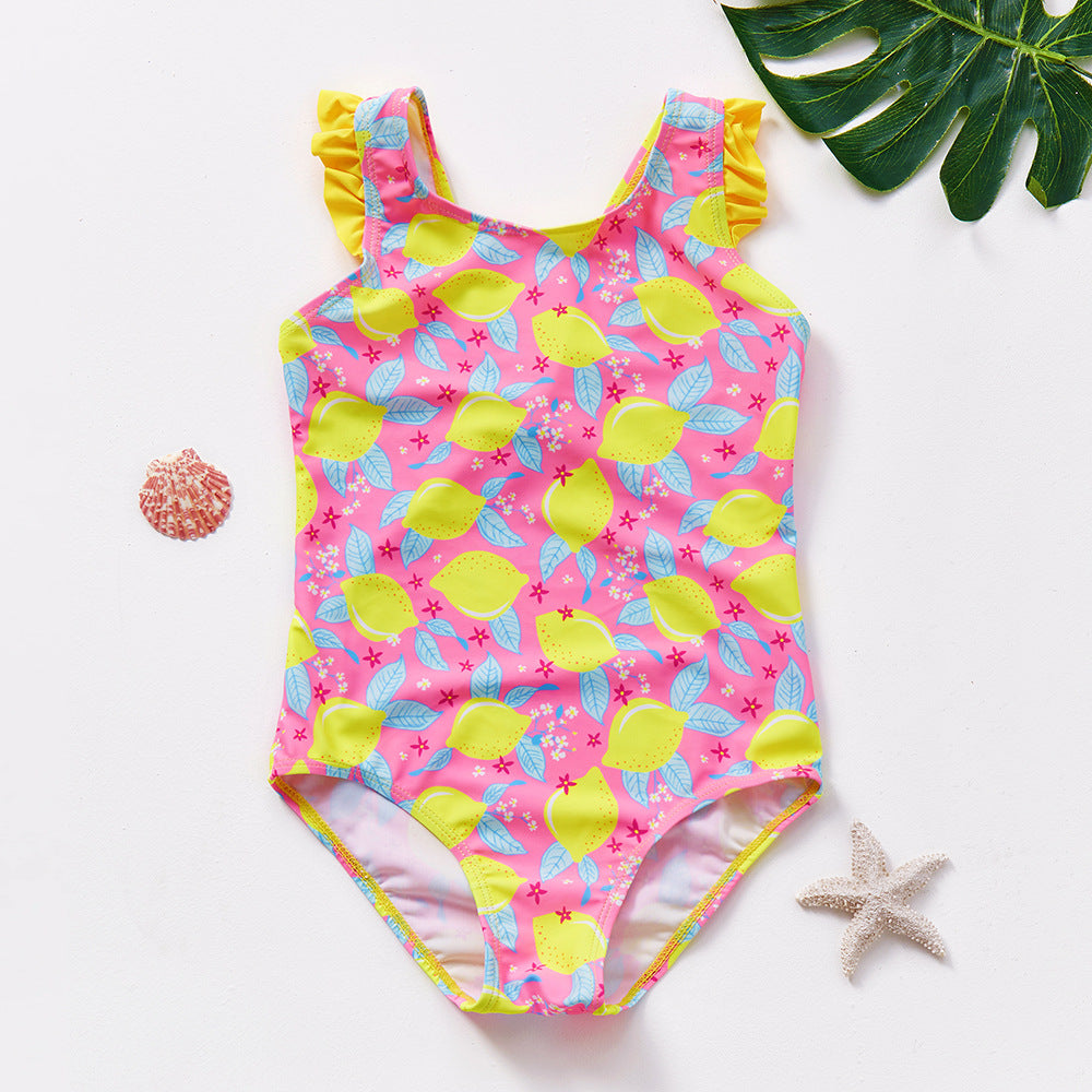 Cubs Lane New girls swimsuit lemon foundation small and medium children's