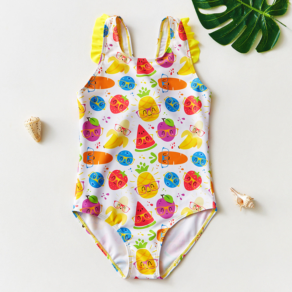 Cubs Lane cartoon fruit print girls swimsuit one-piece children's swimsuit