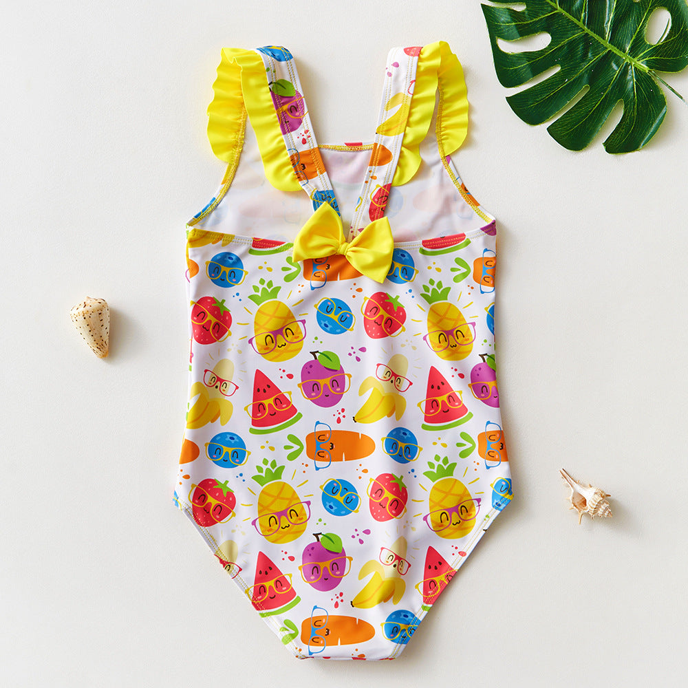 Cubs Lane cartoon fruit print girls swimsuit one-piece children's swimsuit