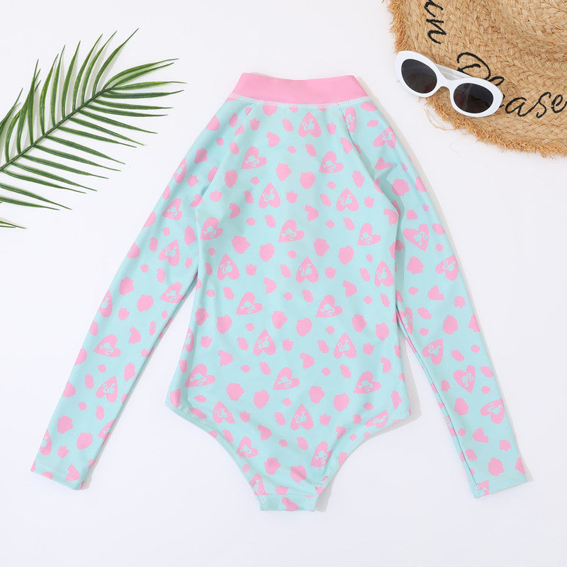 Cubs Lane Export new style foreign single love long-sleeved sun protection swimsuit