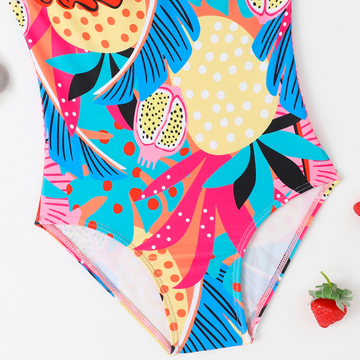 Cubs Lane new printed ruffled sling round neck one-piece cross-border swimsuit