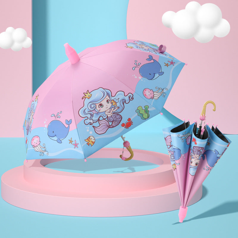 Cubs Lane Pink and Sky Blue  Print Umbrella