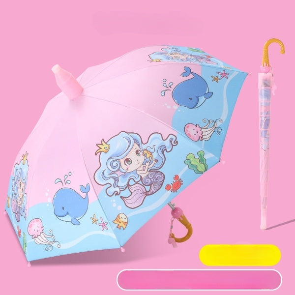 Cubs Lane Pink and Sky Blue  Print Umbrella