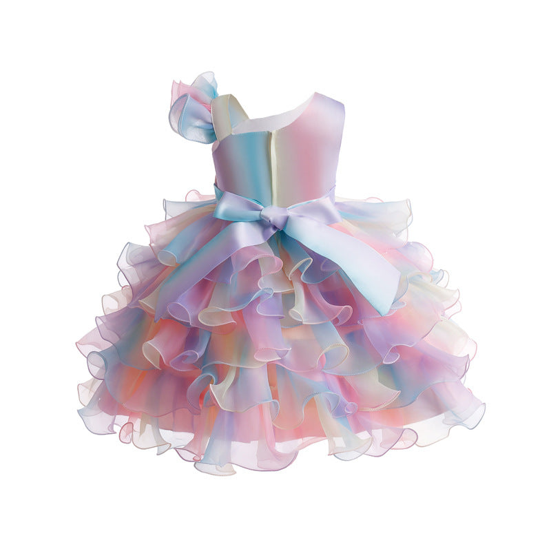 Cubs Lane Party Wear Multi  Color Dress For Girls